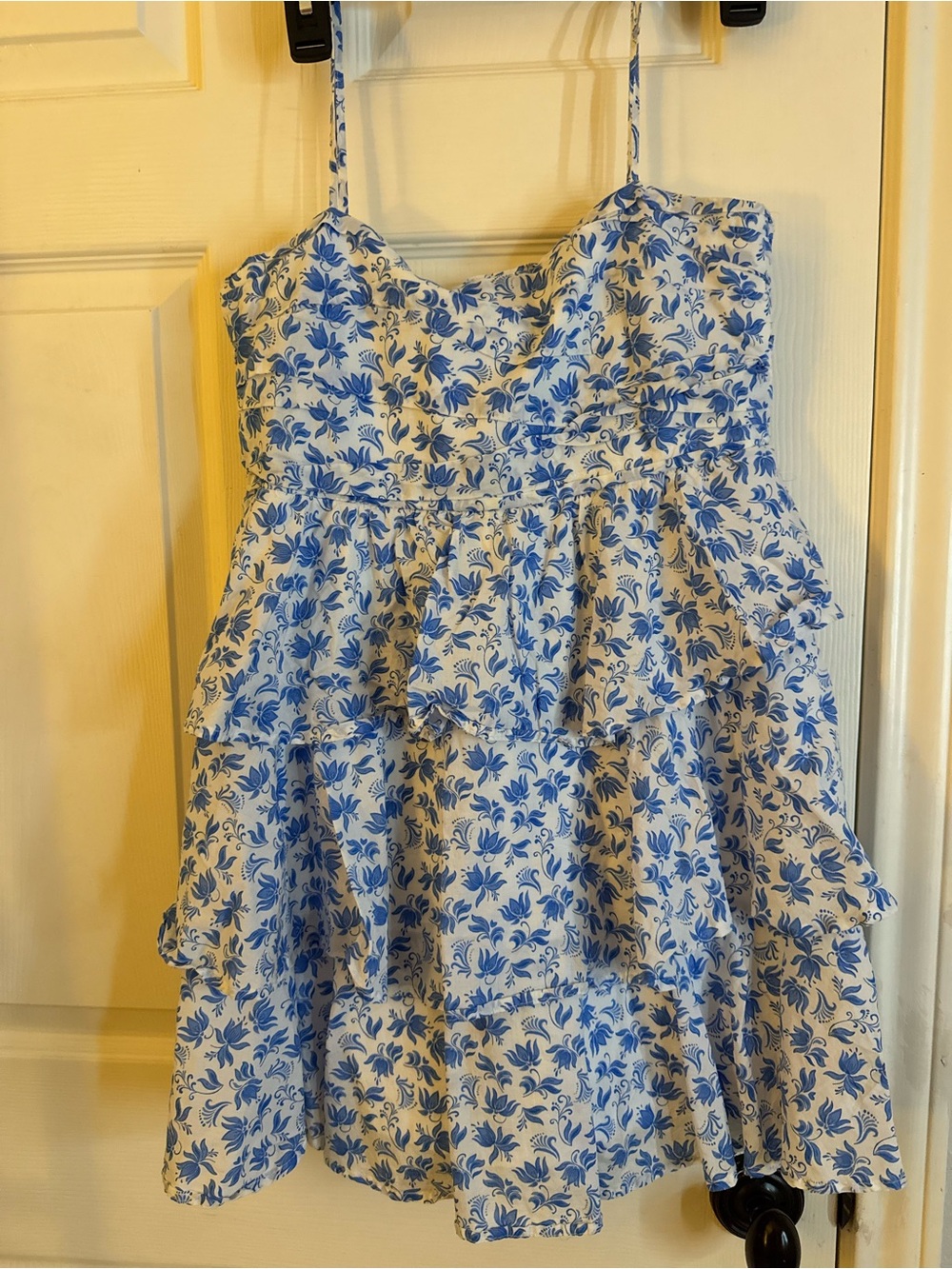 Blue Floral Tiered Sundress for Girls